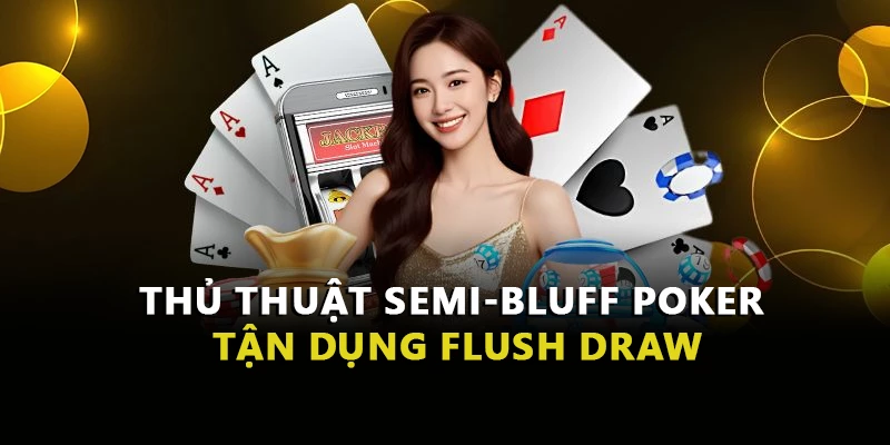 Thủ thuật semi-bluff poker tận dụng flush draw